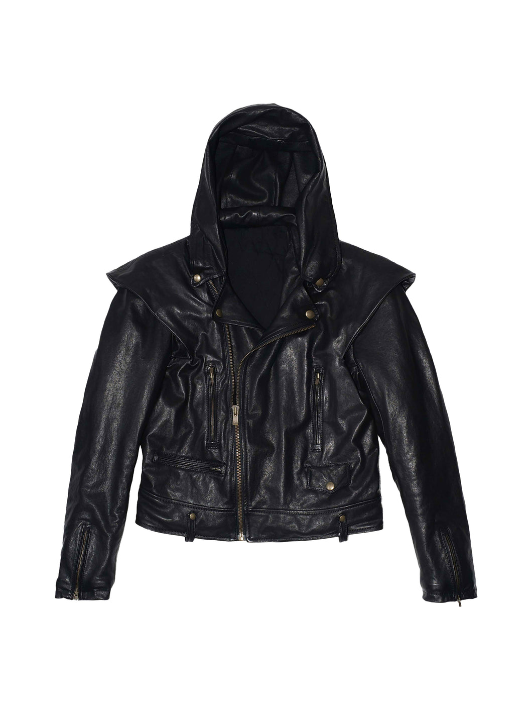 Leather Hood Jacket
