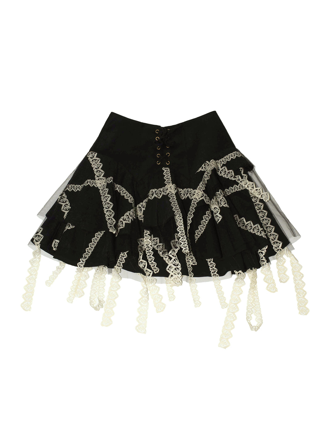 Garter Belt Laser Love Mini Skirt (Black)