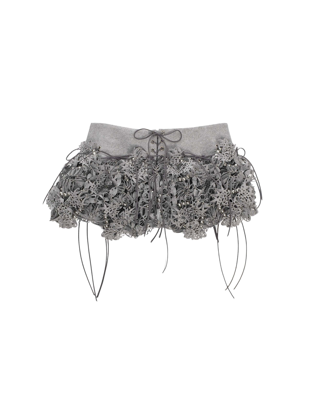 Garter Belt Laser Love Floral Skirt (Grey)