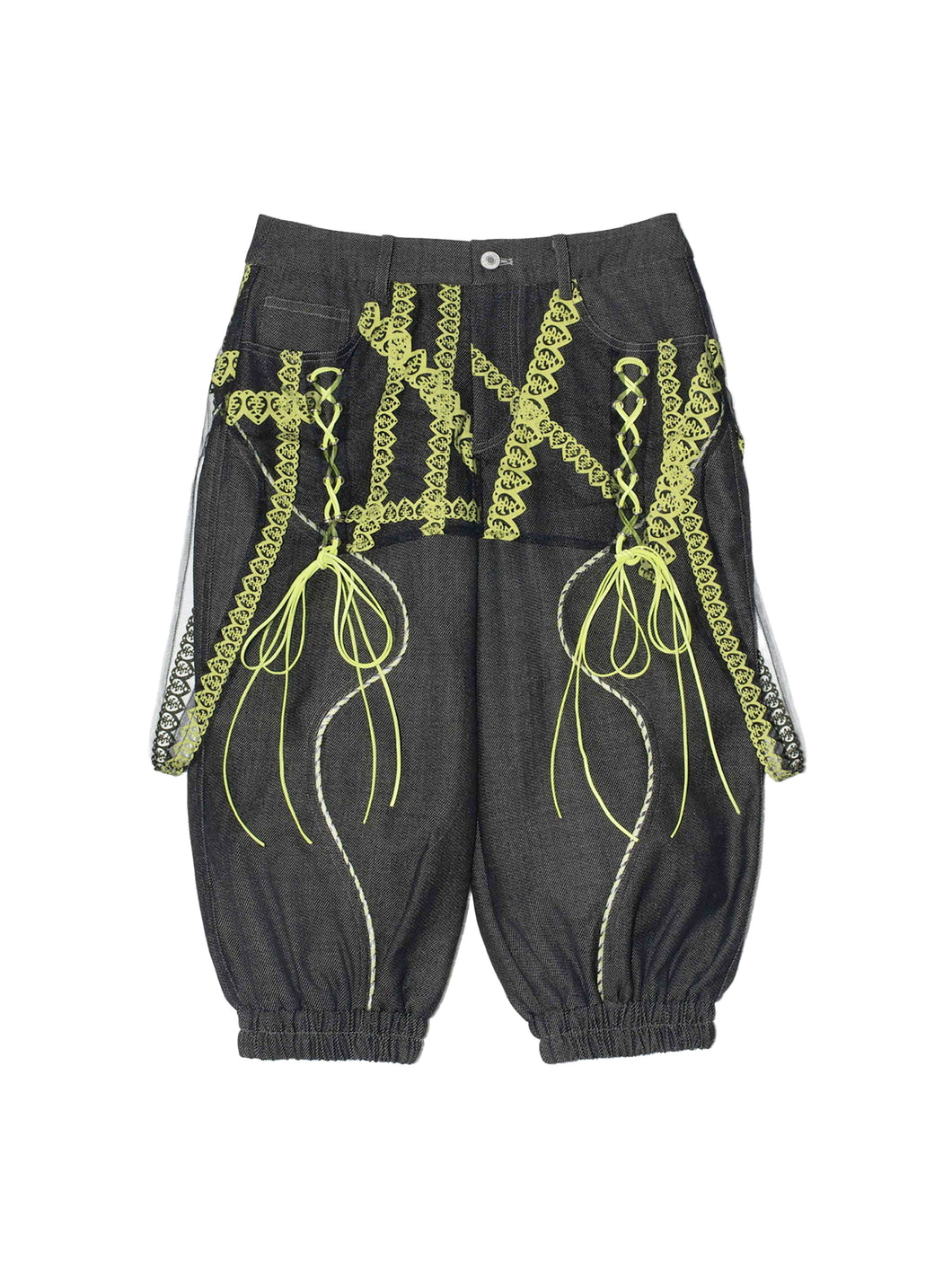 Laser Love Capris with Mesh Overlay