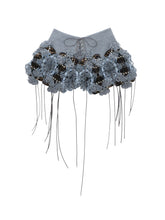 Load image into Gallery viewer, Garter Belt Laser Love Floral Skirt (Blue)
