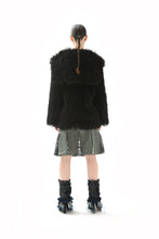 Load image into Gallery viewer, BLACK FAUX-FUR COAT
