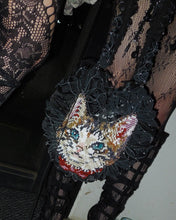 Load image into Gallery viewer, Baby Cat Upcycled Leather Beaded Purse
