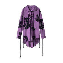 Load image into Gallery viewer, PURPLE SUEDE CHANDELIER SHIRT
