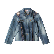Load image into Gallery viewer, UPCYCLED DENIM ZIP JACKET (BLUE)
