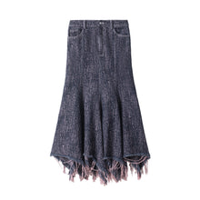 Load image into Gallery viewer, FRAYED DENIM SKIRT
