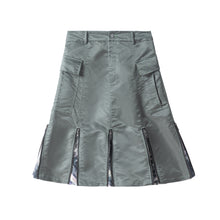 Load image into Gallery viewer, GREEN TWO-TONE ZIP SKIRT
