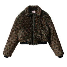 Load image into Gallery viewer, BROWN CROPPED BOMBER JACKET
