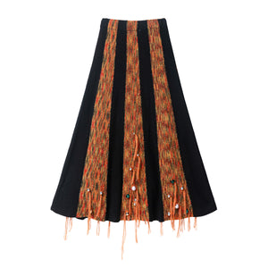 TWO-TONE KNIT SKIRT
