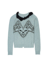 Load image into Gallery viewer, Feline Airbrush Cardigan (Blue)
