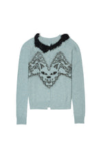 Load image into Gallery viewer, Feline Airbrush Cardigan (Blue)
