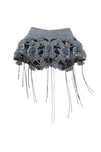 Garter Belt Laser Love Floral Skirt (Blue)