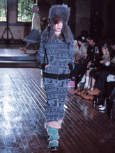 Load image into Gallery viewer, Charcoal Rosa Jacquard Trapper Hat
