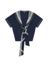 Load image into Gallery viewer, Sailor Scarf Top - Blue
