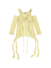 Load image into Gallery viewer, Lemon Ruffle Flow Blouse
