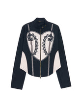 Load image into Gallery viewer, Heart Lace Moto Jacket

