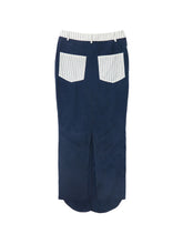Load image into Gallery viewer, Nautical Pinstripe Ruche Skirt
