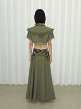 Load image into Gallery viewer, Victorian Olive Maxi Skirt
