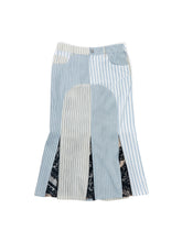 Load image into Gallery viewer, Pinstripe Patchwork Mermaid Skirt
