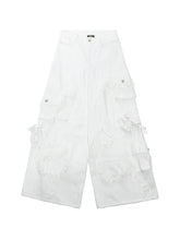 Load image into Gallery viewer, White Lace Cargo Trousers

