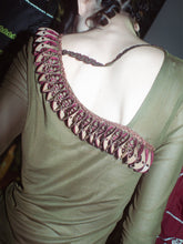 Load image into Gallery viewer, Army Green Laser-cut Garland Longsleeve Shirt
