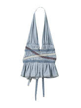 Load image into Gallery viewer, Blue Lace Motif Halter-top
