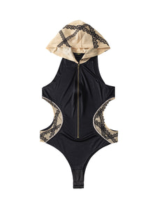 Taupe Hooded Bodysuit