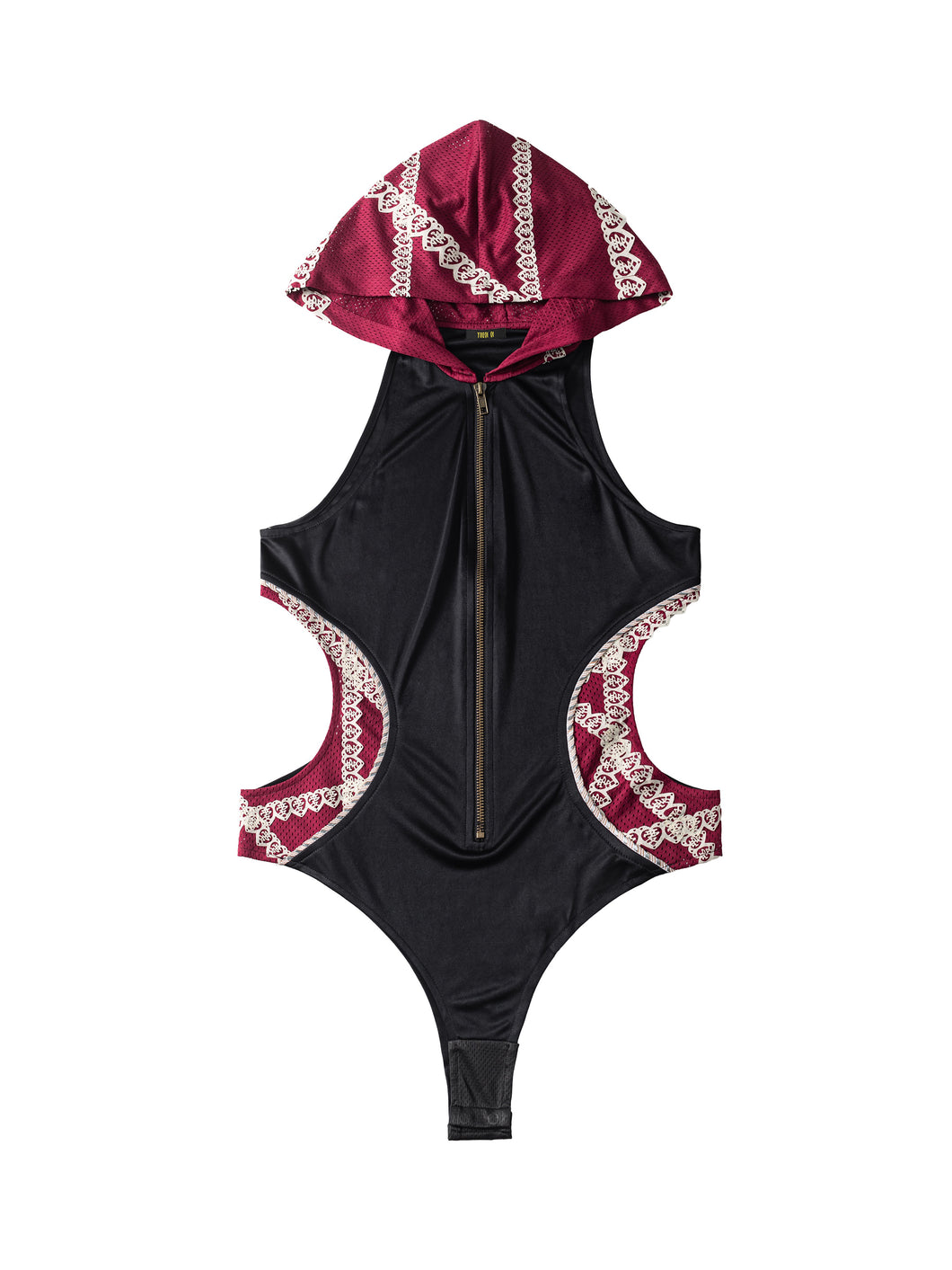 Burgundy Hooded Bodysuit