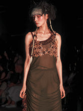 Load image into Gallery viewer, Army Green Laser-cut Garland Dress
