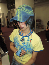 Load image into Gallery viewer, Airbrushed Baseball Cap (Blue/Yellow)
