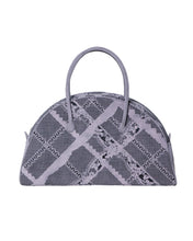 Load image into Gallery viewer, Ash Lilac Lace Perforated Half Moon Bag
