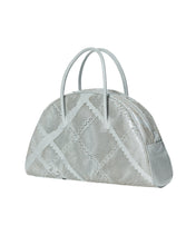 Load image into Gallery viewer, Smoke Grey Lace Perforated Half Moon Bag
