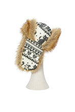Load image into Gallery viewer, Cream Rosa Jacquard Trapper Hat
