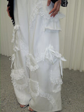 Load image into Gallery viewer, White Lace Cargo Trousers
