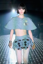 Load image into Gallery viewer, Garter Belt Laser Love Floral Skirt (Blue)
