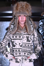 Load image into Gallery viewer, Cream Rosa Jacquard Trapper Hat
