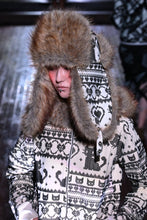 Load image into Gallery viewer, Cream Rosa Jacquard Trapper Hat
