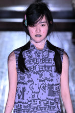 Load image into Gallery viewer, Lilac Rosa Cat Jacquard Bow Pleated Dress
