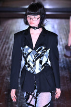 Load image into Gallery viewer, Black Sculpted Rosa Corset Blazer
