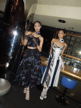 Load image into Gallery viewer, Nautical Patchwork Pleated Midi Skirt

