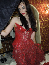 Load image into Gallery viewer, Crimson Lattice Corset
