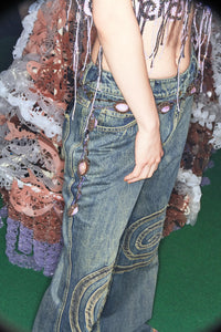 SPIRAL PANEL DENIM TROUSERS