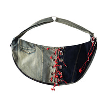 Load image into Gallery viewer, Headphone Upcycled Jeans Denim Bag
