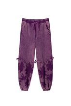 Load image into Gallery viewer, Washed Sweatpants with Flower Motif (Purple)
