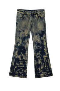 Low Waist Jeans with Flower Motif