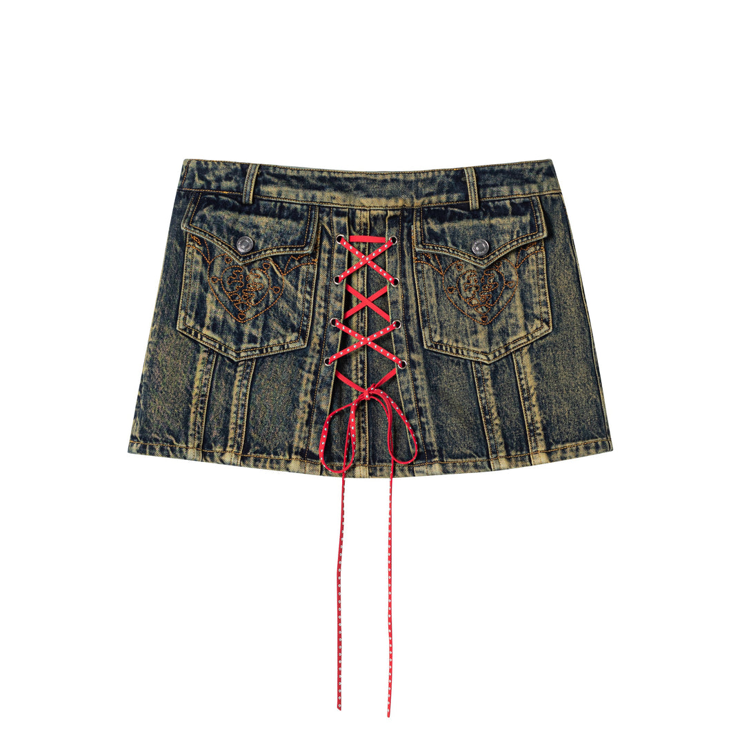 Denim Trucker Skirt