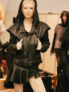 Leather Hood Jacket