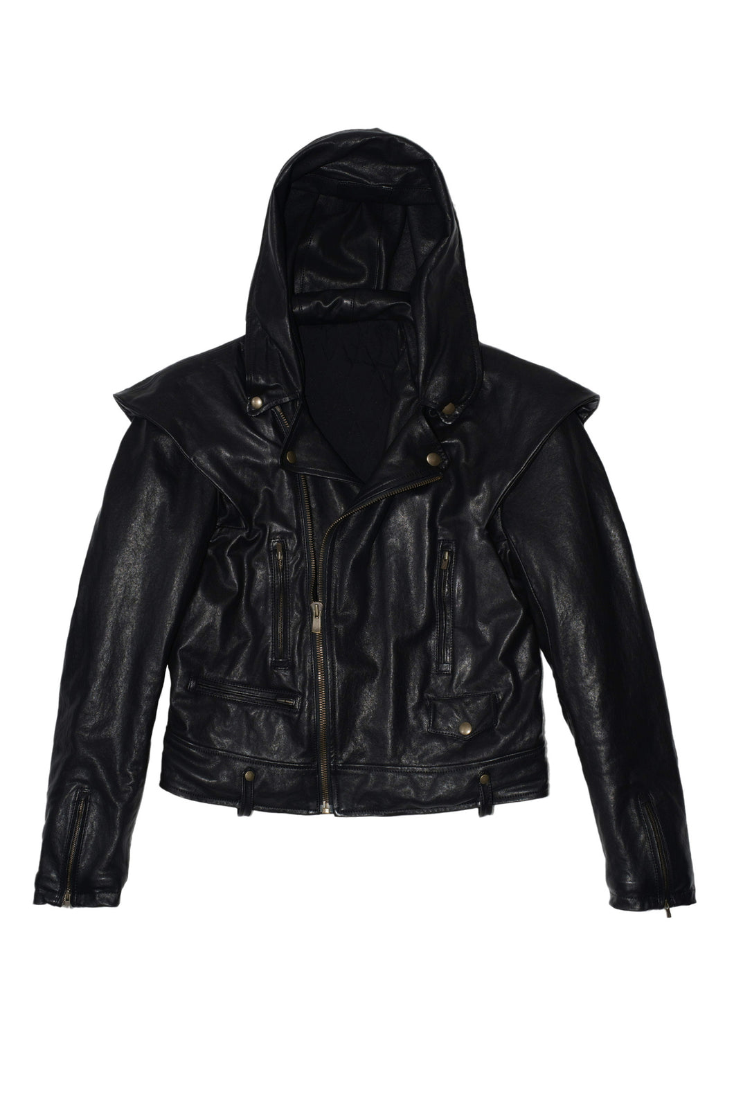 Leather Hood Jacket