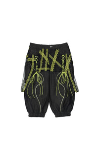 Laser Love Capris with Mesh Overlay