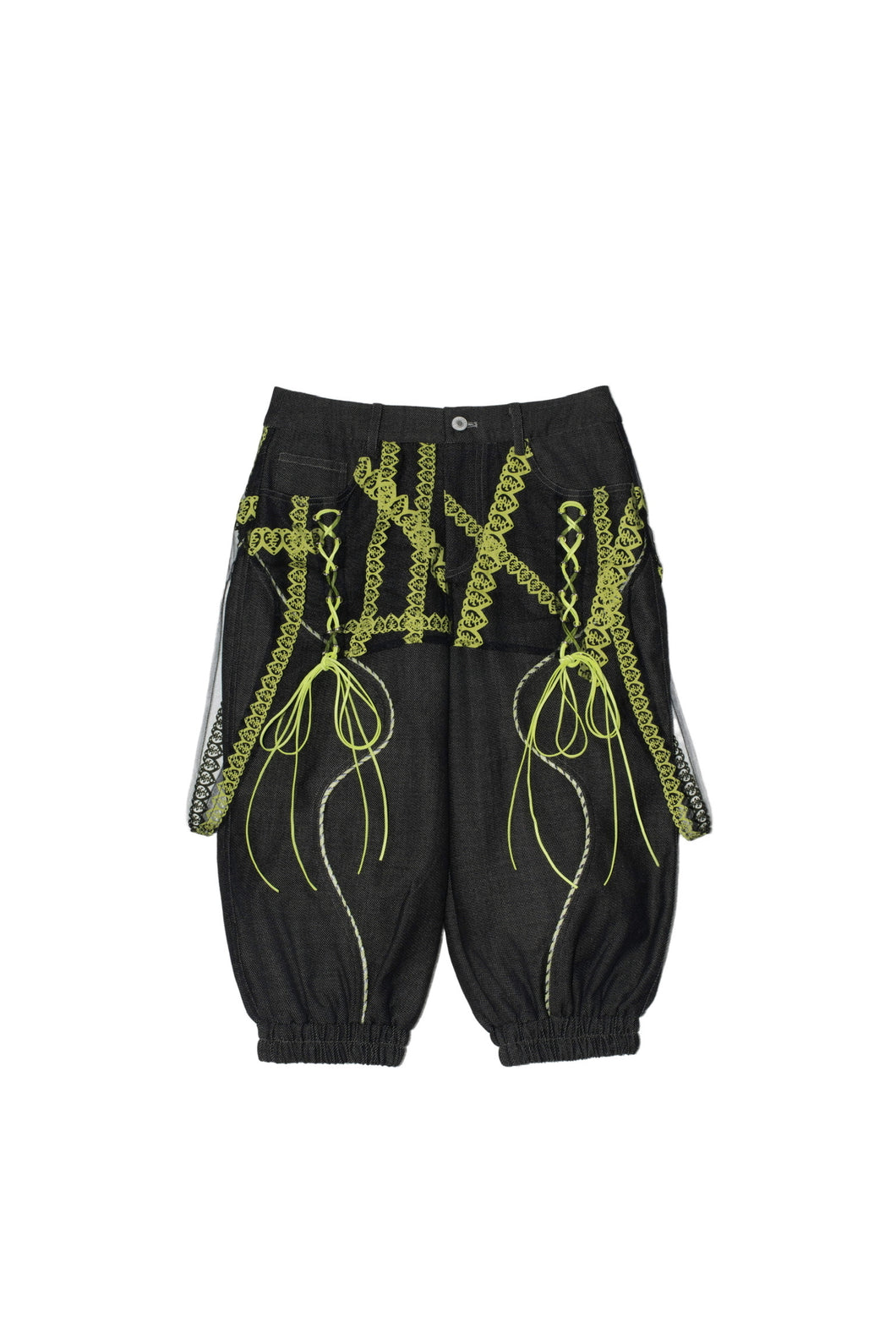 Laser Love Capris with Mesh Overlay